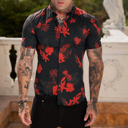 Camisa Hombre Estampada Verano Ligera