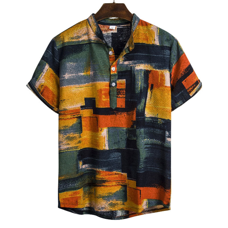 Camisa Verano Estampado Hombre Clásica - Vestiria