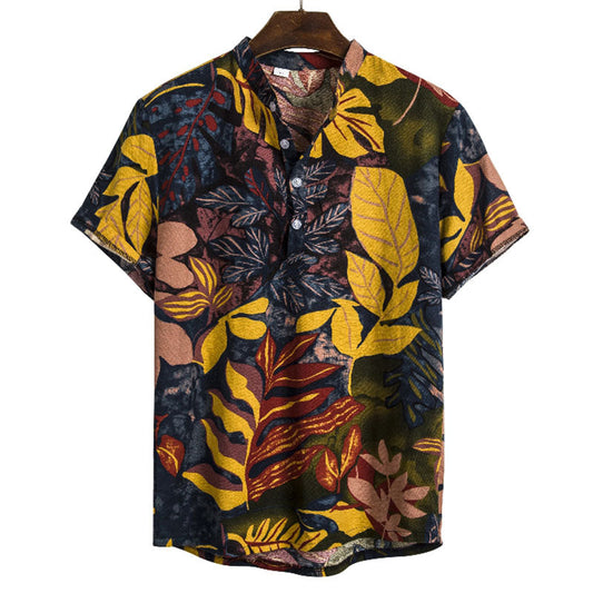 Camisa Hombre Verano Estampado Floral - Vestiria