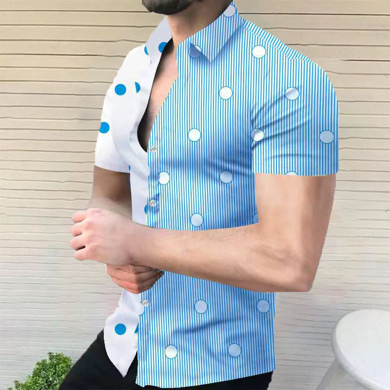 Camisa Hombre Manga Corta Estilo Doble