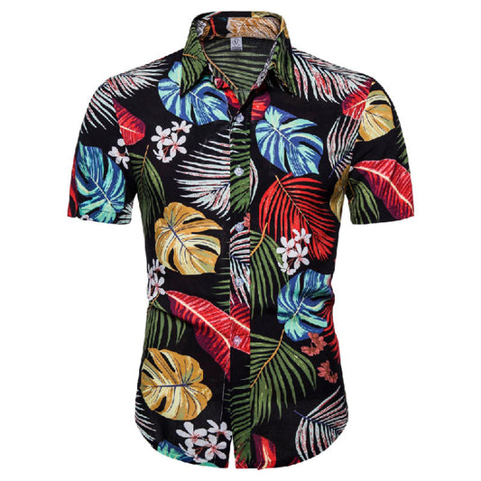 Camisa Verano Estampada Hombre Clásica - Vestiria