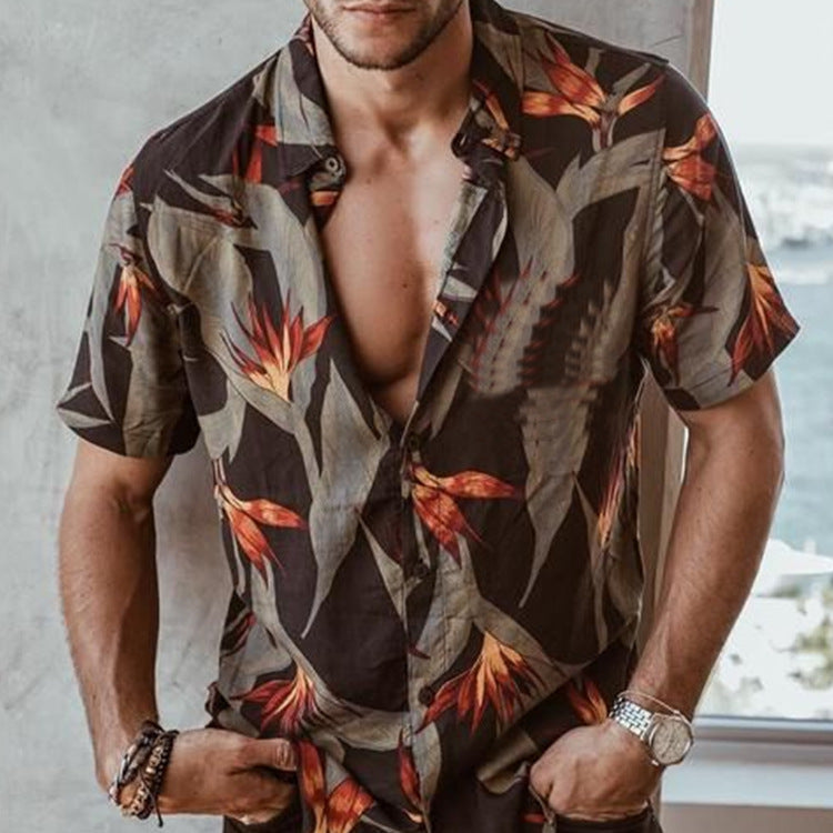 Camiseta Hombre Estampado Floral Verano - Vestiria