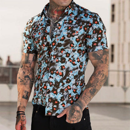 Camisa Verano Ligera Estampada Hombre