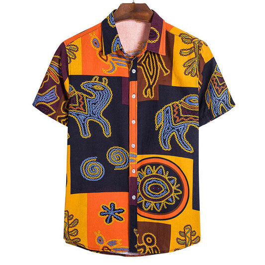 Camisa ligera estampada de verano para hombre - Vestiria