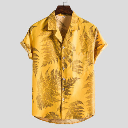 Camiseta Hombre Manga Corta Diseño Flor Estiloso - Vestiria