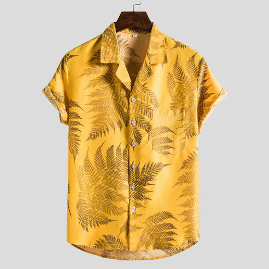 Camiseta Hombre Manga Corta Diseño Flor Estiloso - Vestiria