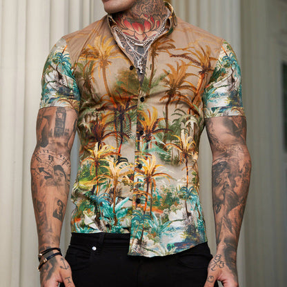 Camisa Hombre Estampada Reversible Verano