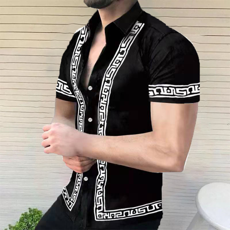 Camiseta de playa hawaiana relajada para hombre