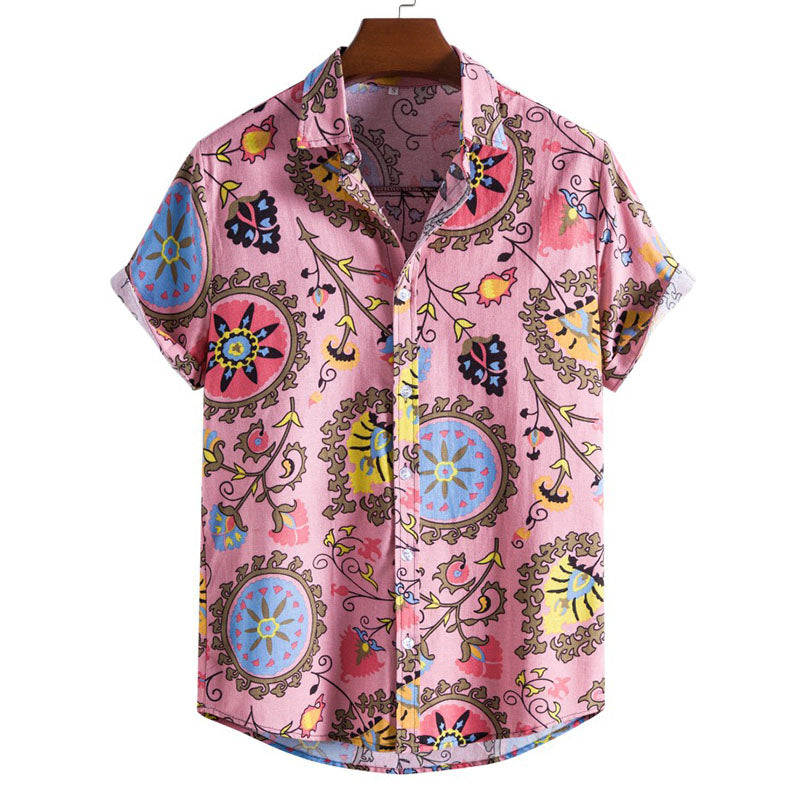 Camiseta Hombre Estampada Rosa Fashion - Vestiria