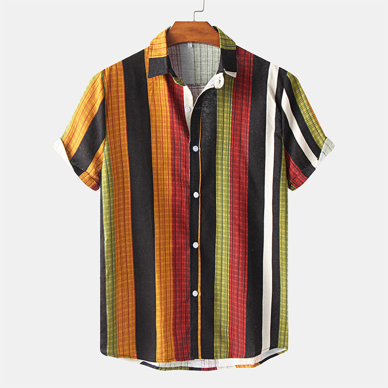 Camisa Estampada Rayas Clásica Hombre - Vestiria