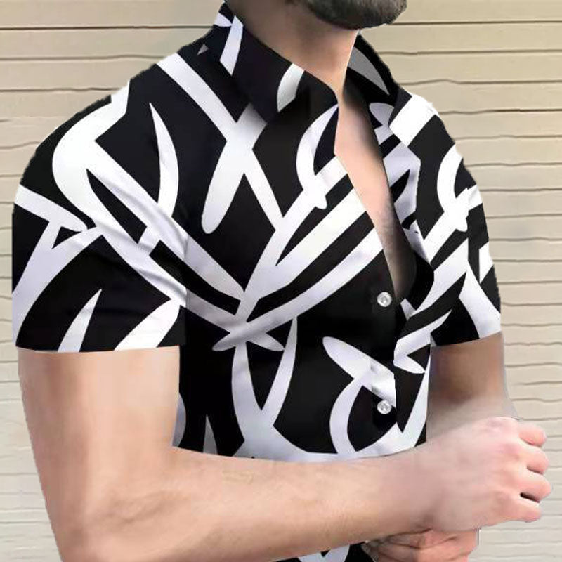 Camisa Verano Estampado Relajado Hombre - Vestiria