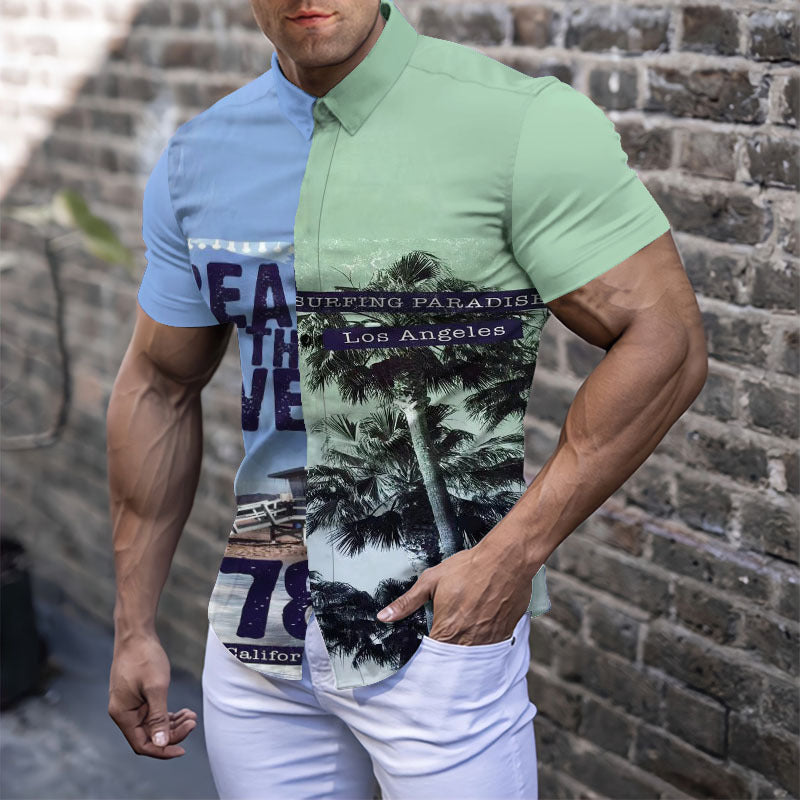 Camisa de verano ligera con estampado tropical