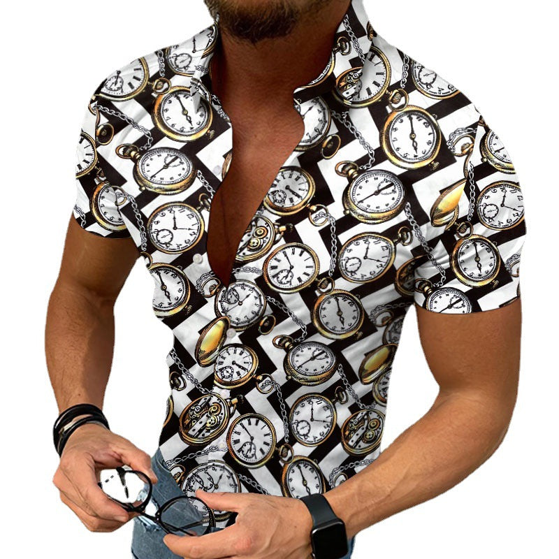 Camisa Hombre Estampado Étnico Relajada - Vestiria