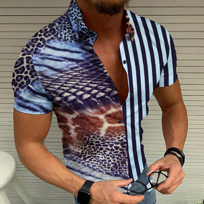 Camisa Rayas Hombre Estampado Contrastado - Vestiria