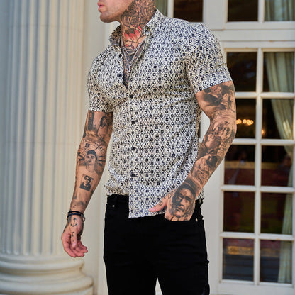 Camisa Verano Estampada Hombre Delgado - Vestiria