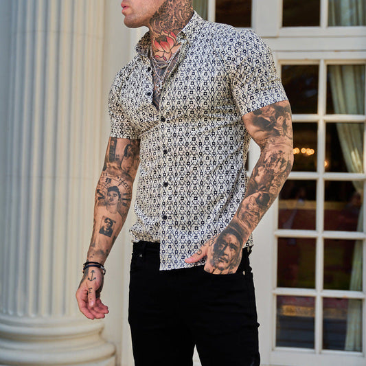 Camisa Verano Estampada Hombre Delgado - Vestiria