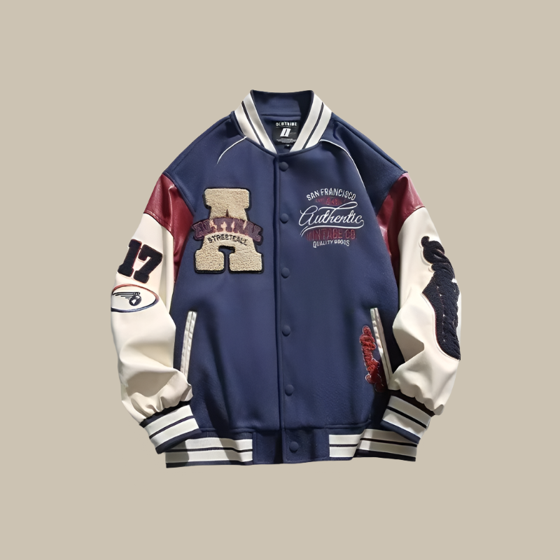 Chaqueta Deportiva Oversize Hombre Estilo Béisbol