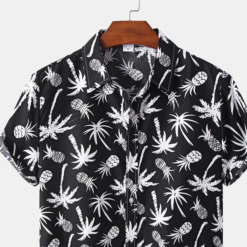 Camisa Hombre Negro manga corta - Vestiria