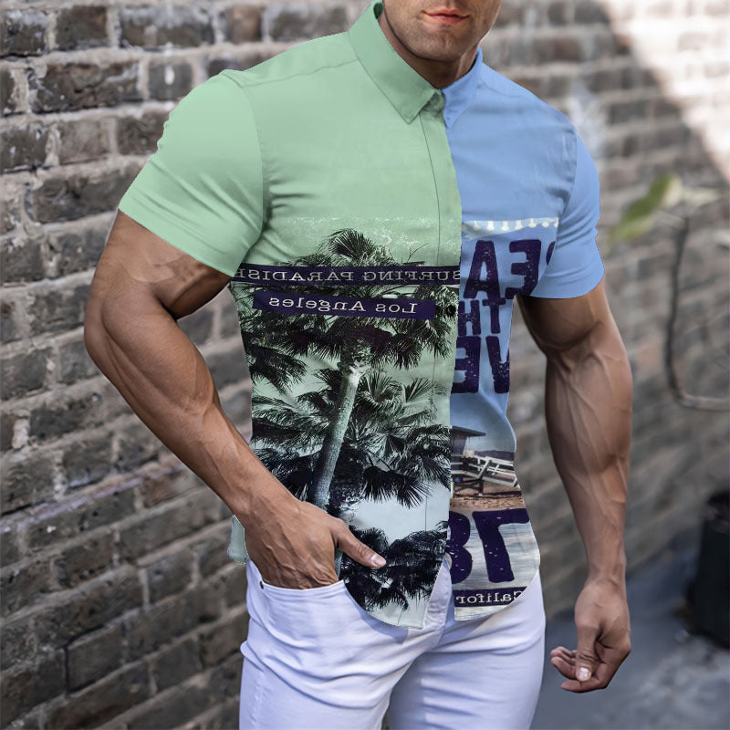 Camisa de verano ligera con estampado tropical - Vestiria
