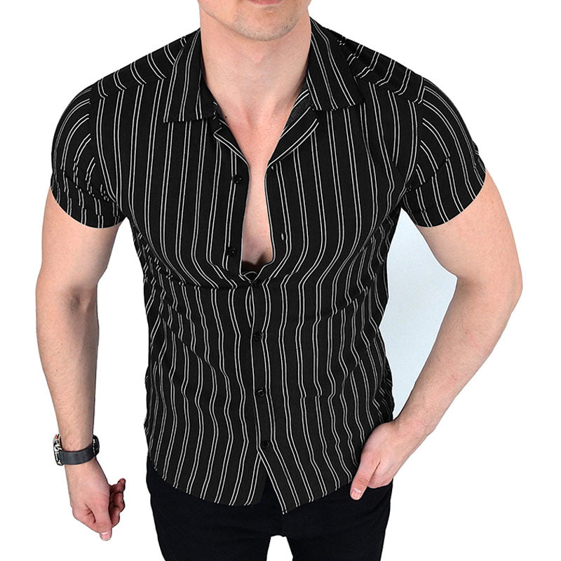 Camiseta Rayas Clásica Hombre Manga Corta - Vestiria