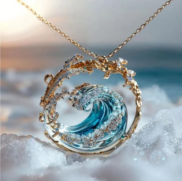 Collar Mujer Cristal Marino Estilo Costero - Vestiria