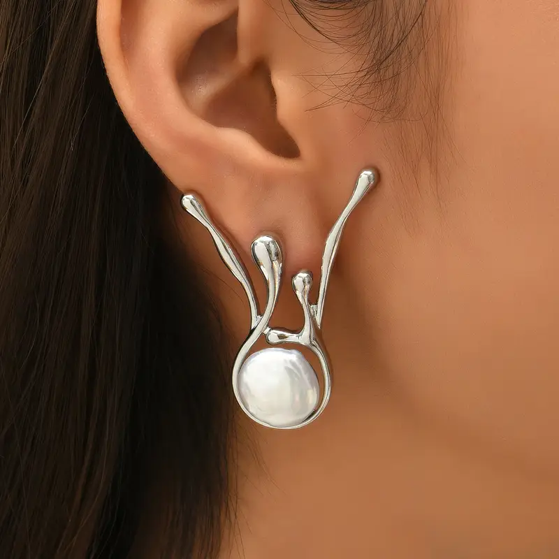 Pendientes Plata Original con Perla Blanca - Vestiria