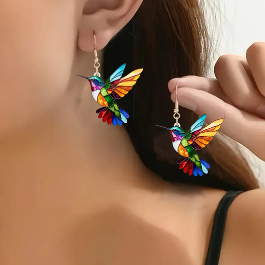 Pendientes Mujer Coloridos Colibrí Estilo Verano - Vestiria