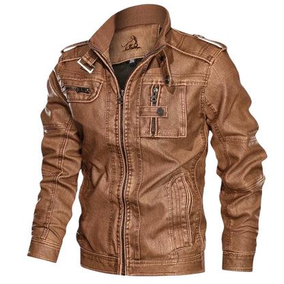 Chaqueta Cuero Negro Clásica Hombre
