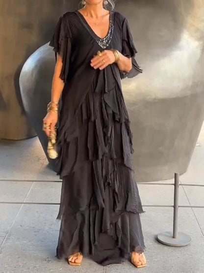 Vestido Floral Elegante con Falda Larga