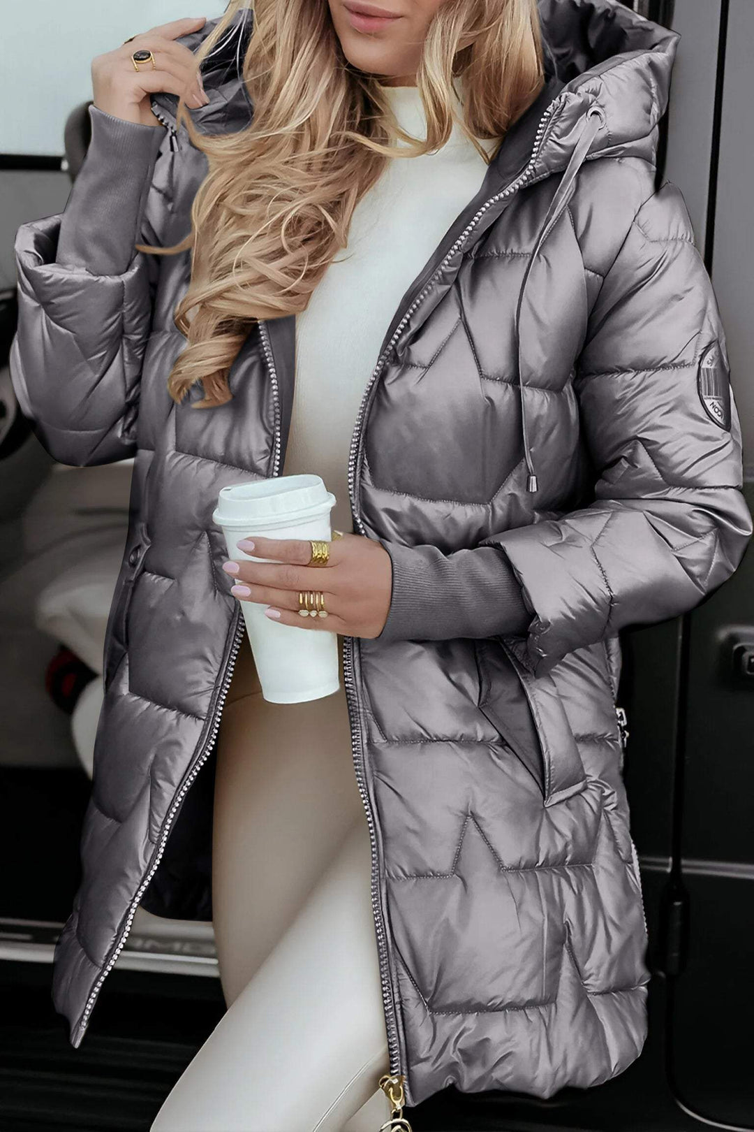 Chaqueta Invierno Mujer Acolchada Ligera con Capucha
