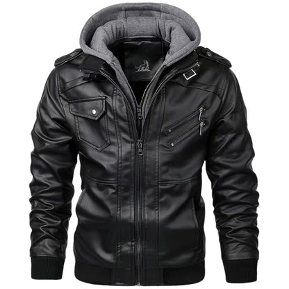 Chaqueta Cuero Hombre Abrigo Cremallera