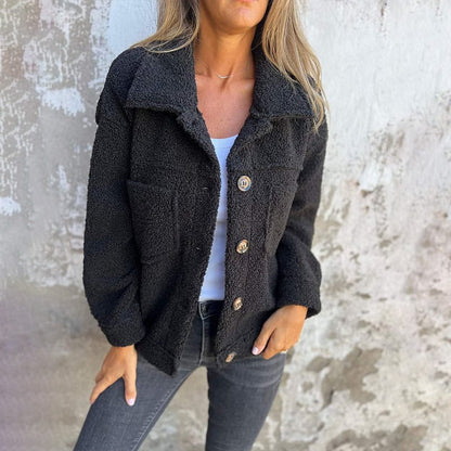 Chaquetón Mujer Piel Cálido Bolsillos