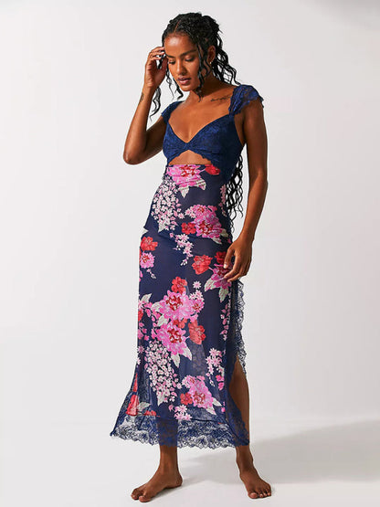Vestido Floral Ligero Maxi Espalda Abierta