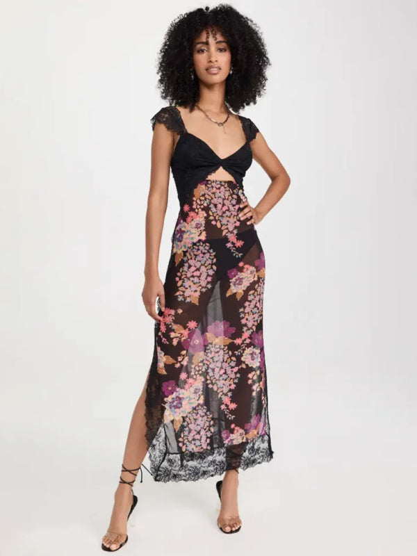Vestido Floral Ligero Maxi Espalda Abierta
