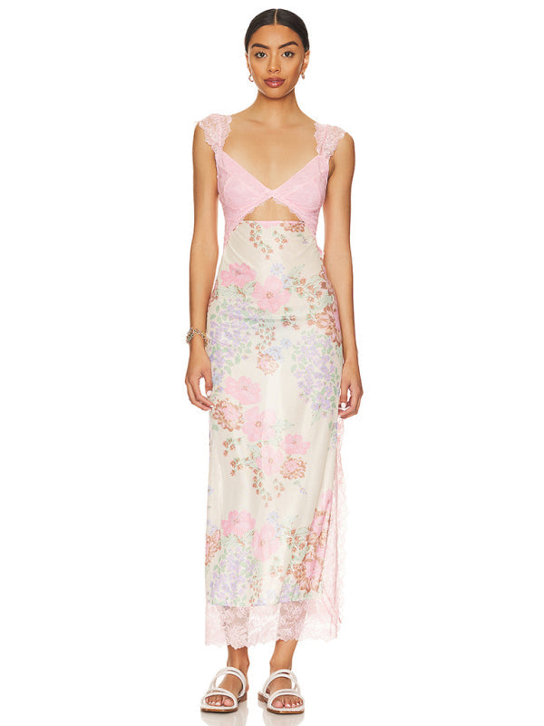 Vestido Floral Ligero Maxi Espalda Abierta