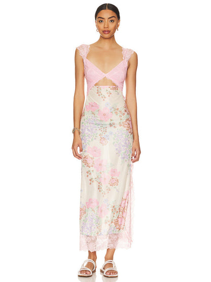 Vestido Floral Ligero Maxi Espalda Abierta