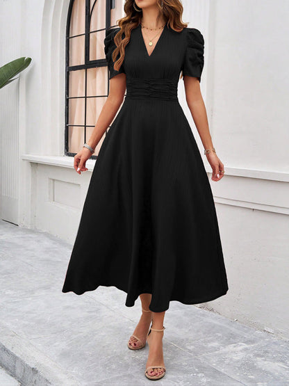 Vestido Cintura Marcada Falda A-Line Elegante