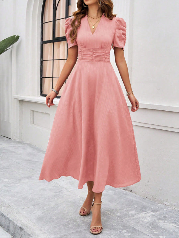 Vestido Cintura Marcada Falda A-Line Elegante