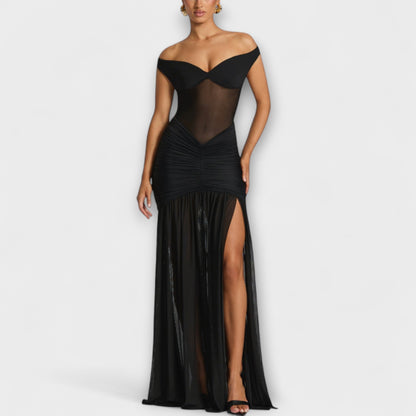 Vestido Noche Elegante Escote Abierto