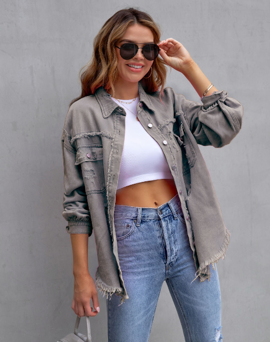 Chaqueta Vaquera Amplia Mujer