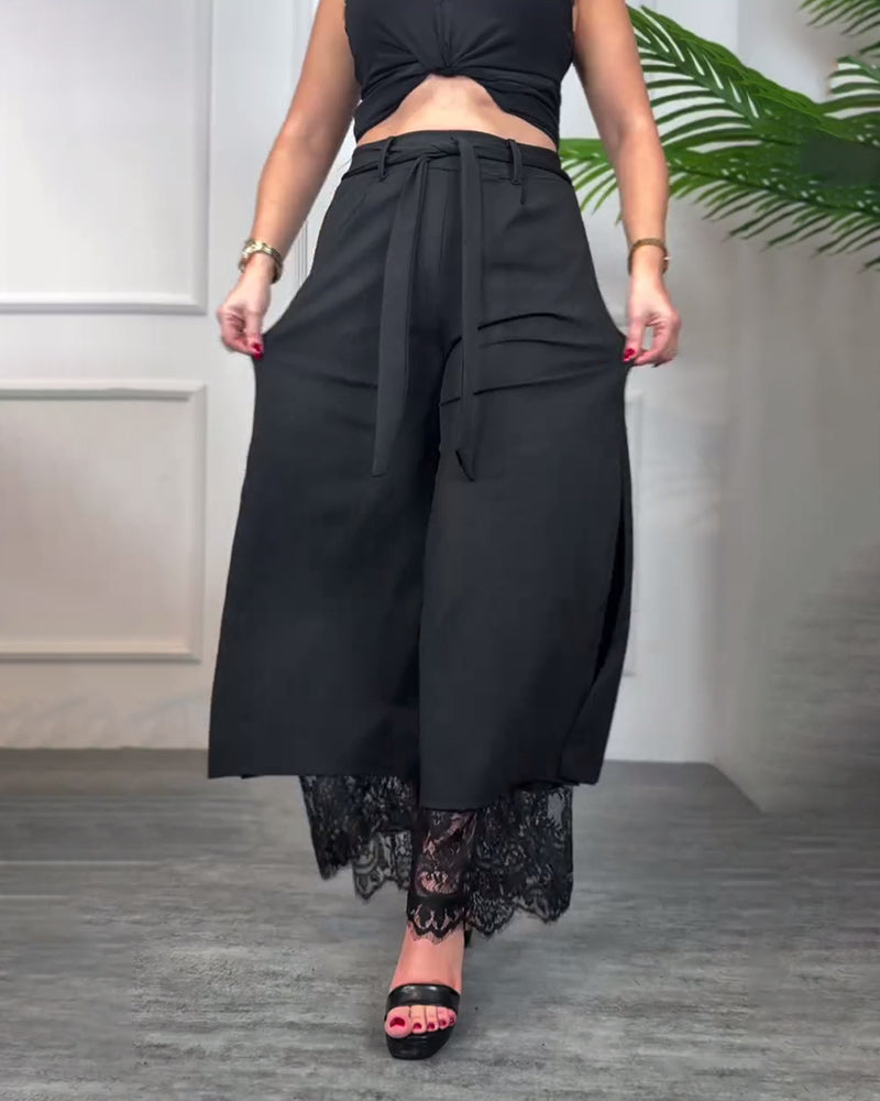 Pantalón de encaje elegante mujer