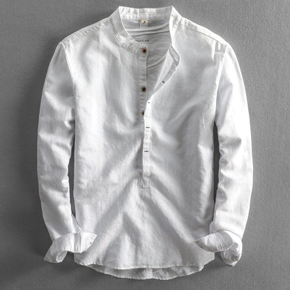 Camisa Hombre Cuello Banda Relajada