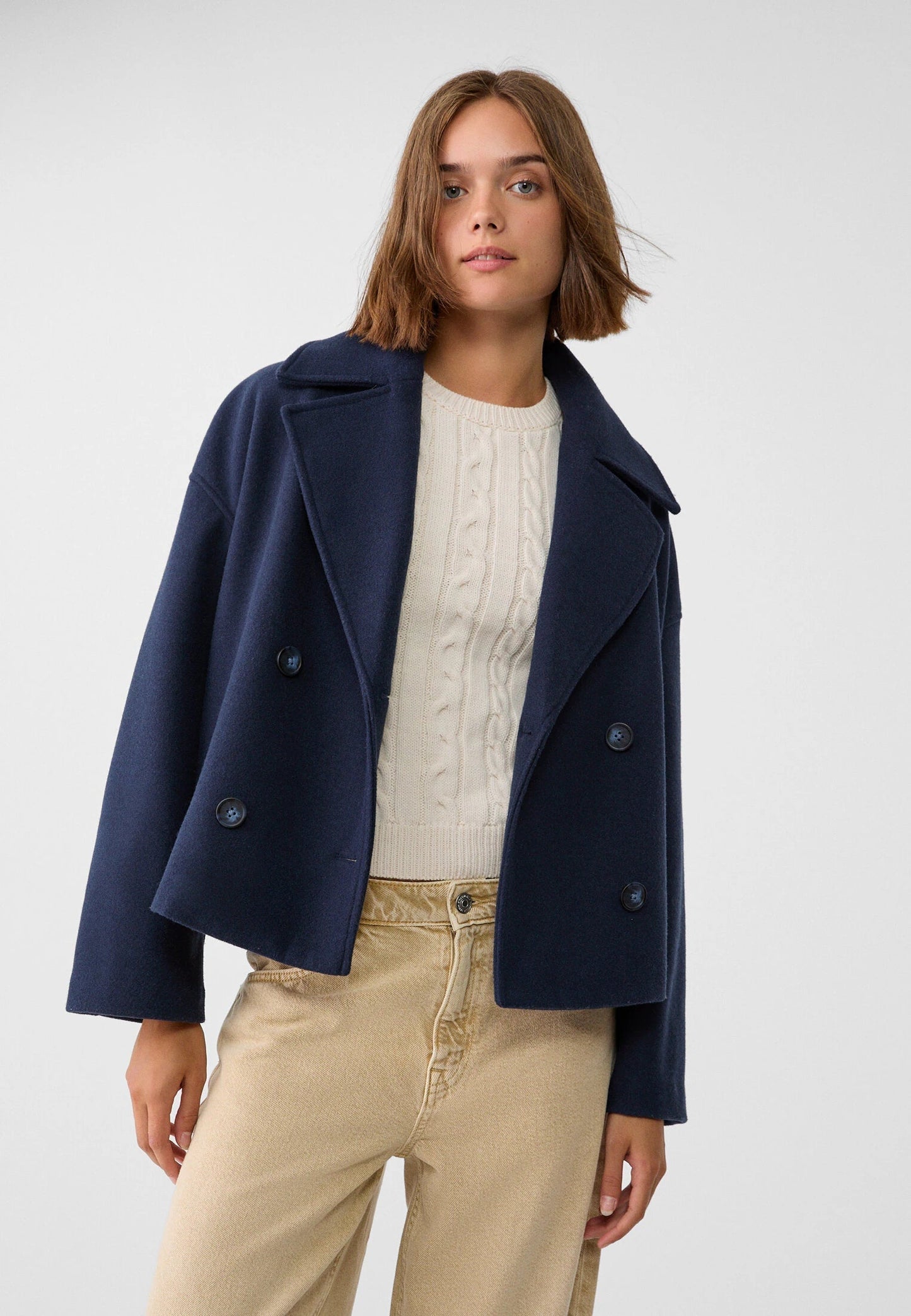 Chaqueta Mujer Invierno Abrazable Doble Botón