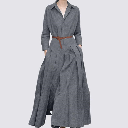 Vestido de dos piezas con falda plisada manga larga - Vestiria