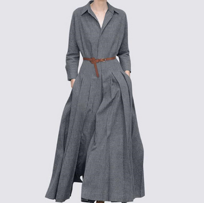 Vestido de dos piezas con falda plisada manga larga - Vestiria