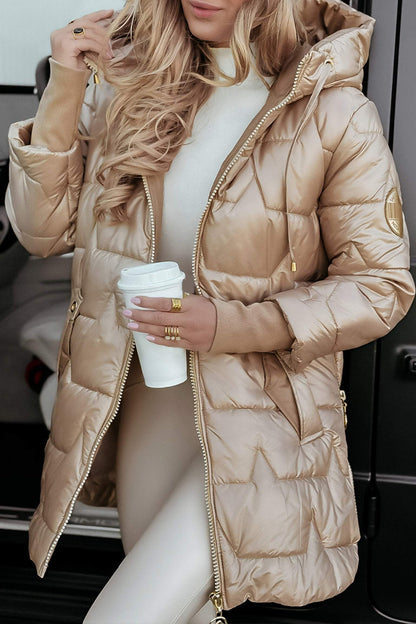 Chaqueta Invierno Mujer Acolchada Ligera con Capucha