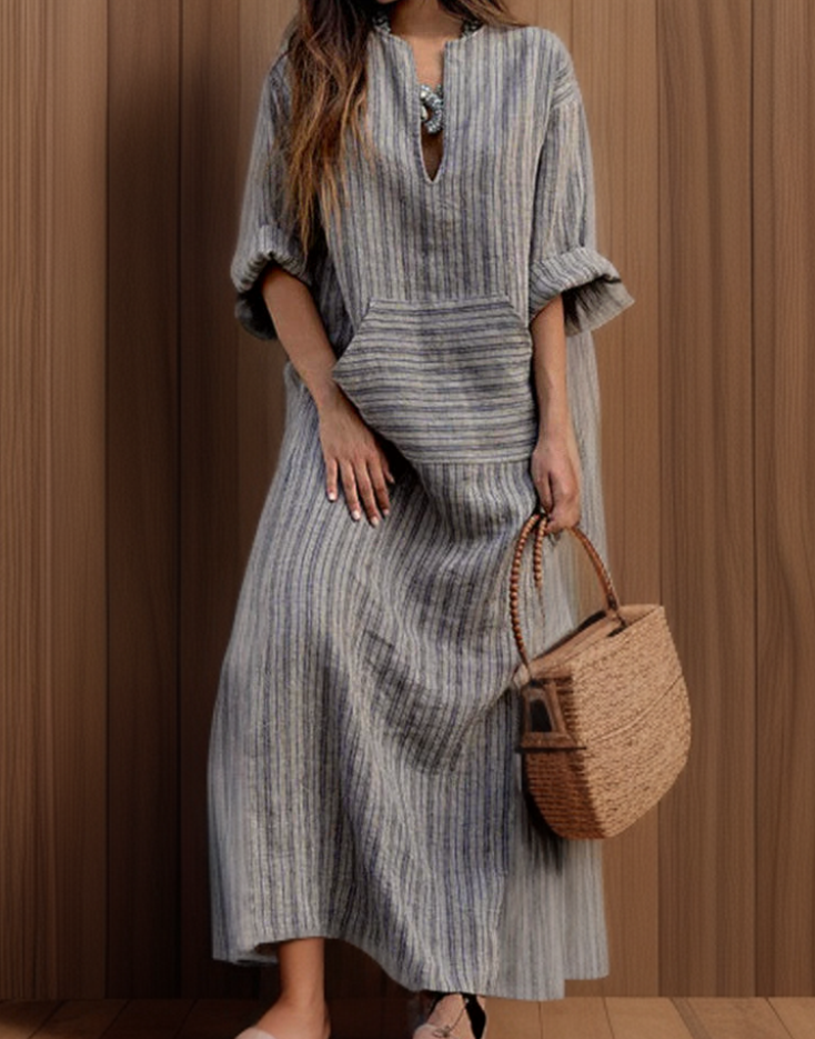 Vestido Mujer Largo con Bolsillo y Estilo Relajado - Vestiria