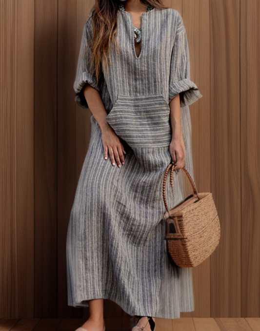 Vestido Mujer Largo con Bolsillo y Estilo Relajado - Vestiria