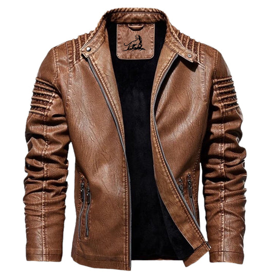 Chaqueta Cuero Clásica Hombre Bolsillos - Vestiria