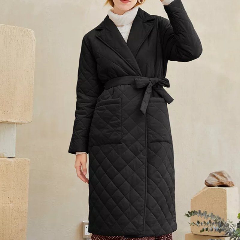 Abrigo Mujer Largo Cuello Clásico Elegante